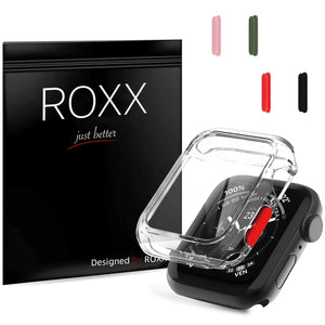 ROXX Apple Watch 6, 5, 4 & SE Clear Case Hardcase Hülle mit 9H Panzerglas Front