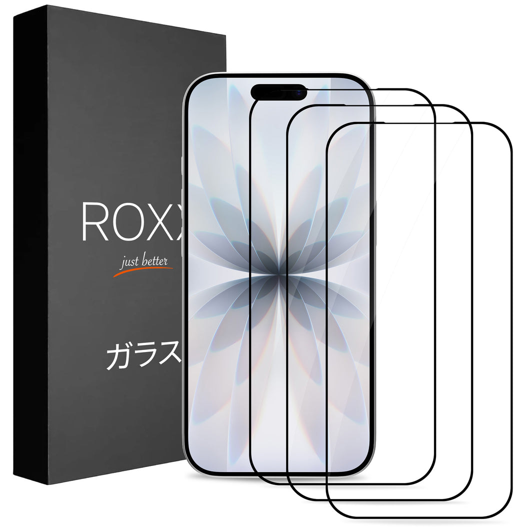 ROXX NEO Japanisches 9H 3D Panzerglas (3 Stück) | Verdeckt nicht das Display | iPhone 17