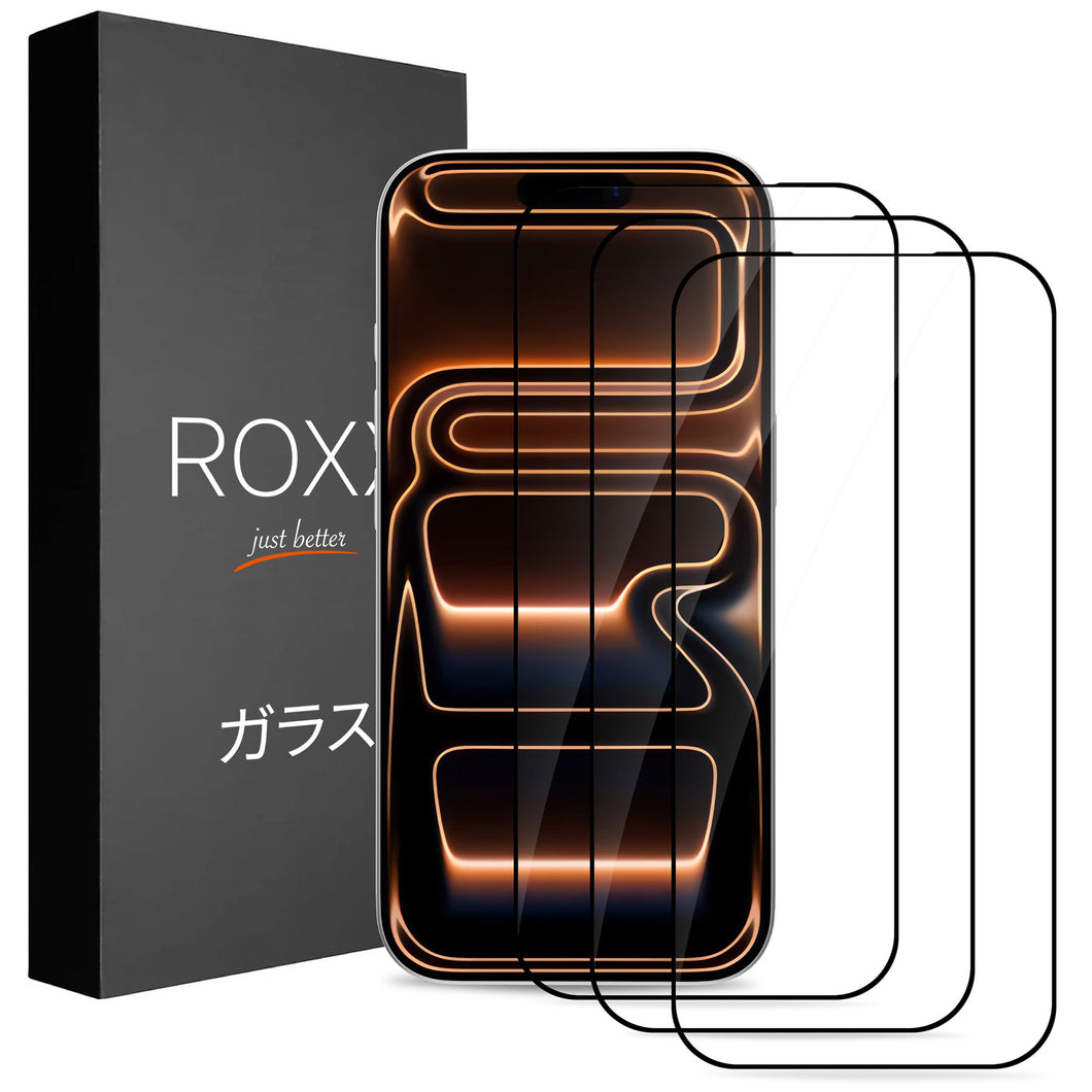ROXX NEO Japanisches 9H 3D Panzerglas (3 Stück) | Verdeckt nicht das Display | iPhone 17 Pro
