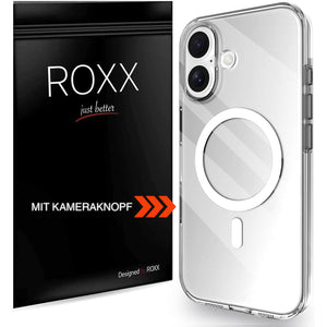 ROXX Clear Case Hülle | iPhone 16 | Mit Kameraknopf | Mit MagSafe