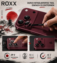 ROXX Japanischer 9H Kameraschutz | Burgunderrot | iPhone 18 Pro & 18 Pro Max