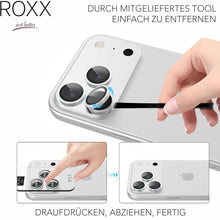 ROXX Japanischer 9H Kameraschutz | Silber | iPhone 17 Pro & 17 Pro Max