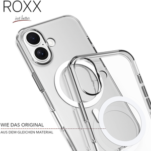 ROXX Clear Case Hülle | iPhone 16 | Mit Kameraknopf | Mit MagSafe