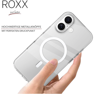 ROXX Clear Case Hülle | iPhone 16 | Mit Kameraknopf | Mit MagSafe