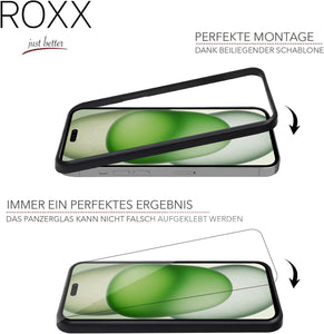 ROXX Japanisches 9H Panzerglas (3 Stück) | iPhone 15 Plus | Volle Displayabdeckung