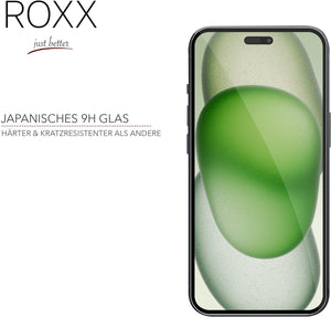 ROXX Japanisches 9H Panzerglas (3 Stück) | iPhone 15