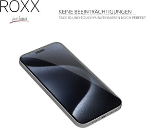 ROXX NEO Japanisches 9H 3D Panzerglas (3 Stück) | Volle Displayabdeckung | iPhone 15 Pro