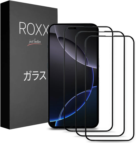 ROXX NEO Japanisches 9H 3D Panzerglas (3 Stück) | Volle Displayabdeckung | iPhone 16 Pro