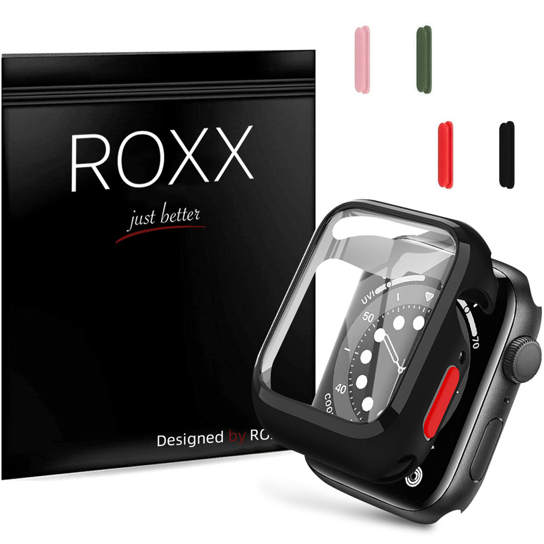 ROXX Apple Watch 6, 5, 4 & SE Hardcase Hülle mit 9H Panzerglas Front