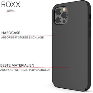 ROXX Apple iPhone 12 & 12 Pro Slim Case | Hardcase mit Innenschutz & Displayschutz