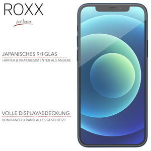 ROXX Japanisches 9H Panzerglas (3 Stück)| iPhone 12 Mini (5,4 Zoll) | Volle Displayabdeckung
