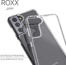ROXX Samsung Galaxy S21 Antigelb Clear Case Hardcase Hülle | 9H Kratzfeste Glasrückseite