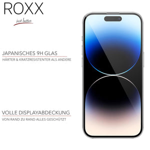 ROXX Japanisches 9H Panzerglas (3 Stück) | iPhone 14 Pro | Volle Displayabdeckung