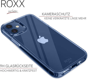 ROXX Apple iPhone 12 Mini 5,4 Zoll Antigelb Clear Case Hardcase Hülle | 9H Kratzfeste Glasrückseite